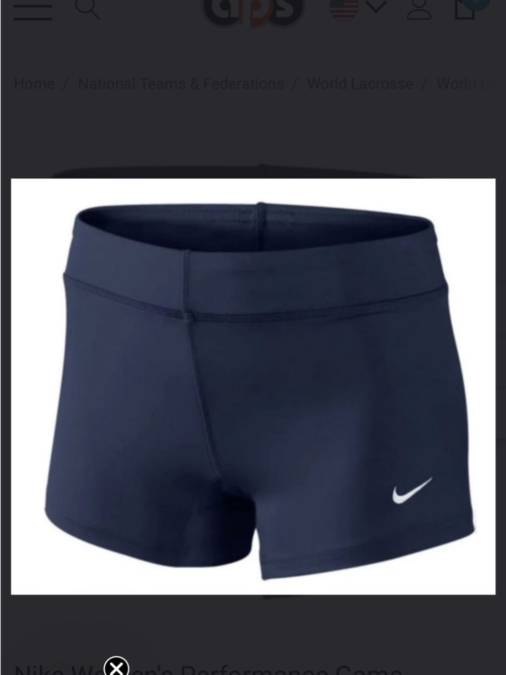 Women’s Nike Navy Athletic Shorts with White Swoosh